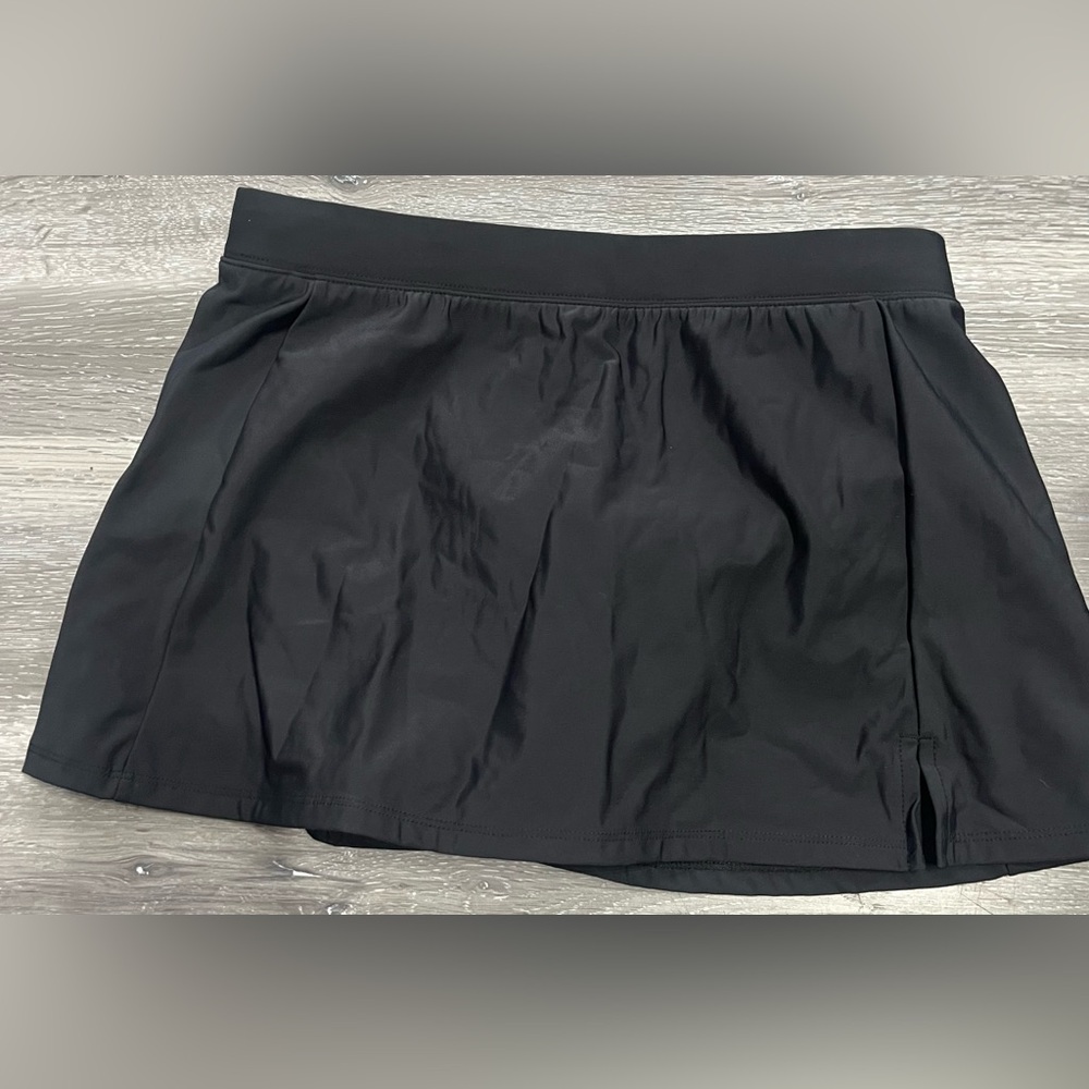 Swim Solution Thigh Minimizer Skirt Black Built in Brief New Sz 10 Full Coverage